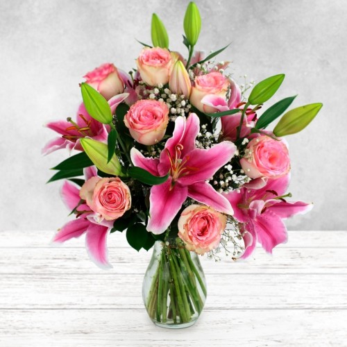 Pink Rose & Lily
